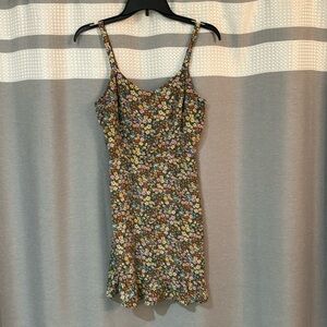 Old Navy Cami Ruffle Fit and Flare Olive Floral Small